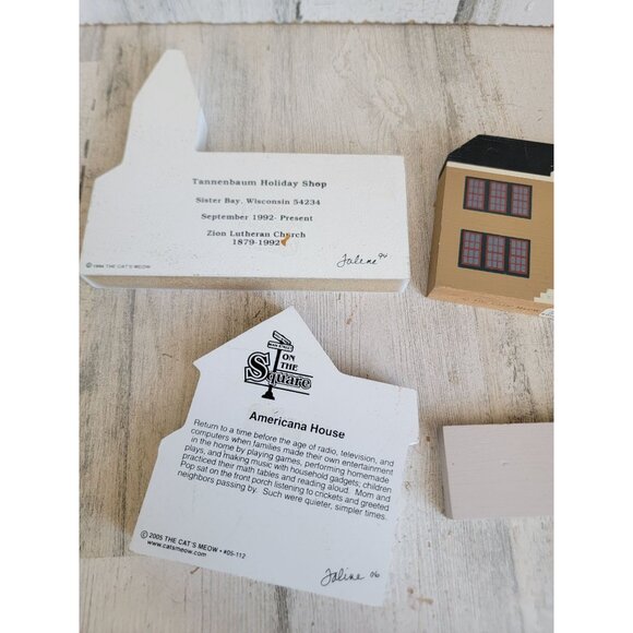 Wooden cats meow village Church house shelf sitter set - Picture 7 of 8